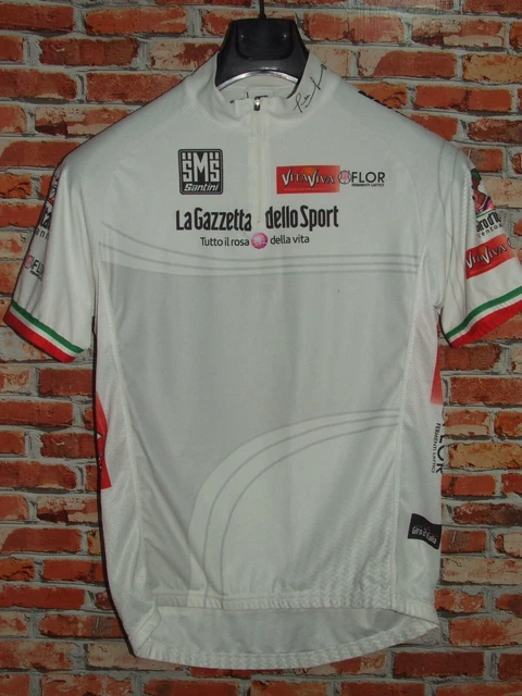 Maillot de Vélo Haut Maillot Cyclisme Sport Giro Blanc SANTINI Taille L