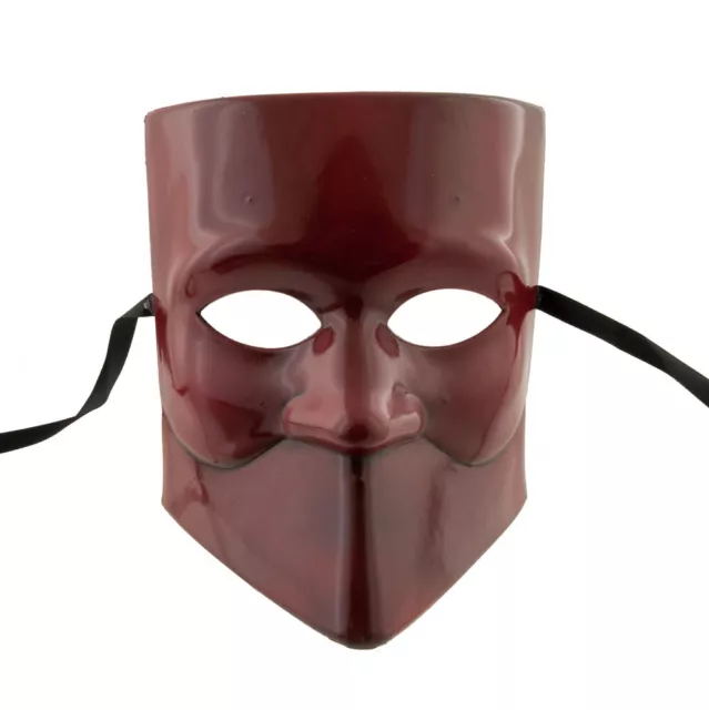 Mask from Venice Bauta Face Red Bordeaux Model Eco Carnival Venetian 381