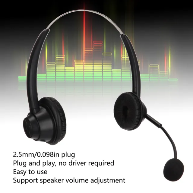 Telephone Headset 2.5mm Plug Noise Reduction Binaural Wired Call Center Head SP5