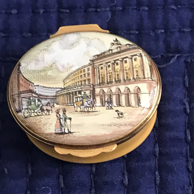 CRUMMLES Enamel OVAL Trinket Box Regent Street Victorian London England Scene