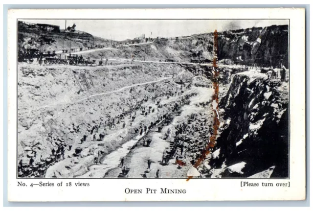 Cincinnati Ohio OH Postcard Open Pit Mining May & Malone Diamond Mine c1930's