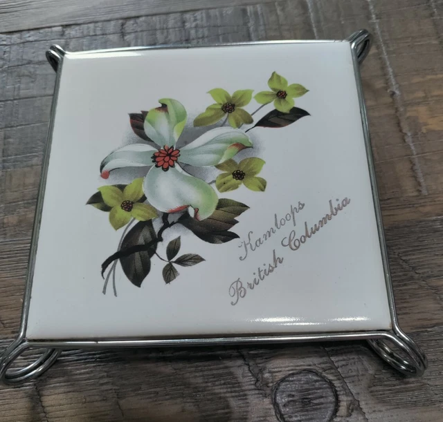 H & R Johnson English Tile and wire Trivet Decor Kamloops BC Flowers