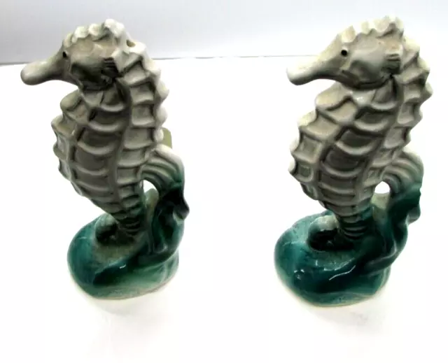 Vintage SALT & PEPPER SET NAUTICAL SEA HORSE REEF CERAMIC ARTS STUDIO