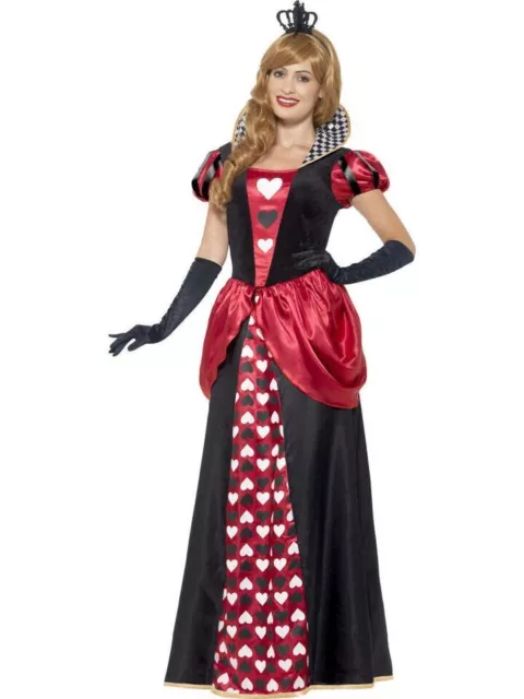 Royal Red Queen Of Hearts Ladies Fairytale Fancy Dress Costume L UK 16-18 BNWT