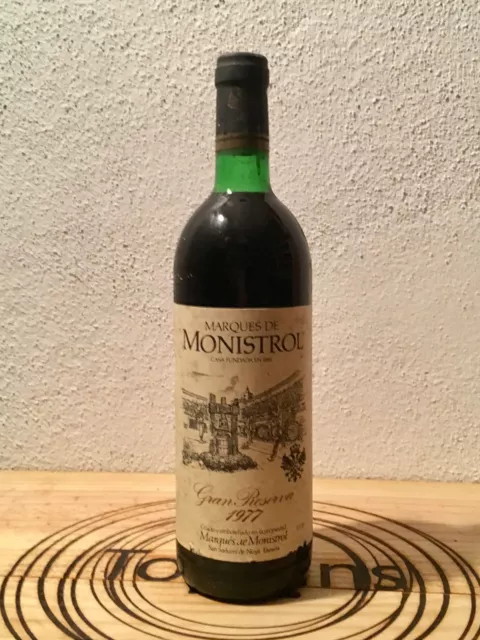 Botella de vino / Wine Bottle MARQUES DE MONISTROL Gran Reserva 1977