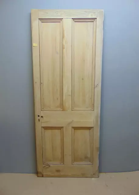 Door  31 1/2" x 79 3/4"  Pine Victorian Door 4 Panel Internal Wooden ref 198D