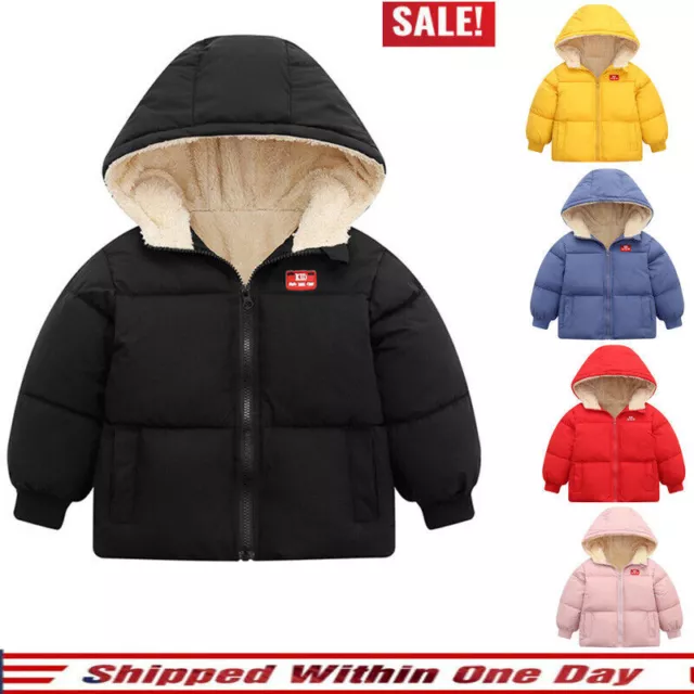 Toddler Baby Boys Girls Winter Warm Coat Outerwear Boy Hooded Jacket Clothes