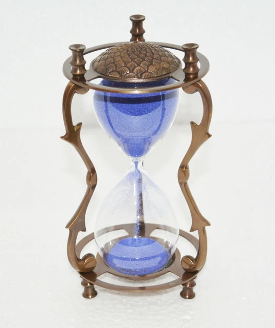 Sablier Vintage En Métal Laiton Et Verre - Minuterie Ancienne - Fonctionne Très Bien
