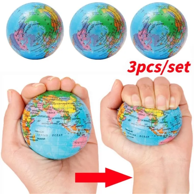 World Map Squeeze Toy Globe Earth Foam Ball Toys Anti-Stress Reliever Ball