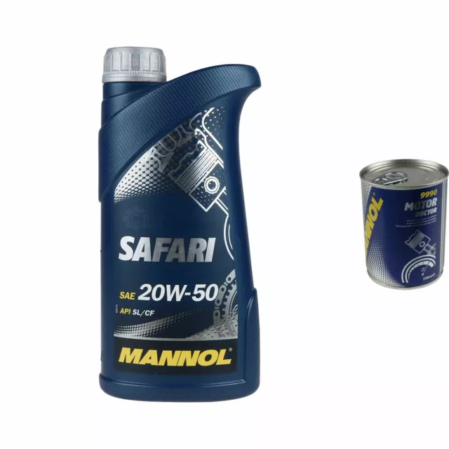 1L Olio Motore MANNOL Safari 20W-50 1x MANNOL Motore Doctor Additivo