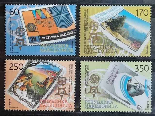 Série de timbres Europa MACEDOINE neuf ** 2005  - 2006 anniversaire 50 ans