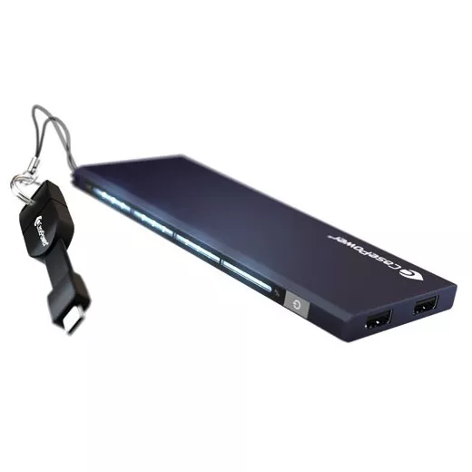 CasePower 5700 mAh 2.1A Power Bank USB Charger for iPhone Samsung iPad Tab BLACK