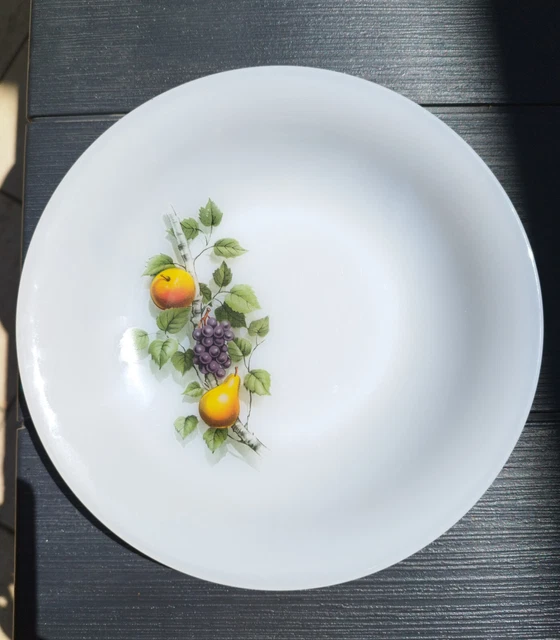 Assiette Creuse Arcopal Vintage à Motif Fruits – Céramique Rétro, Occasion En Bon état