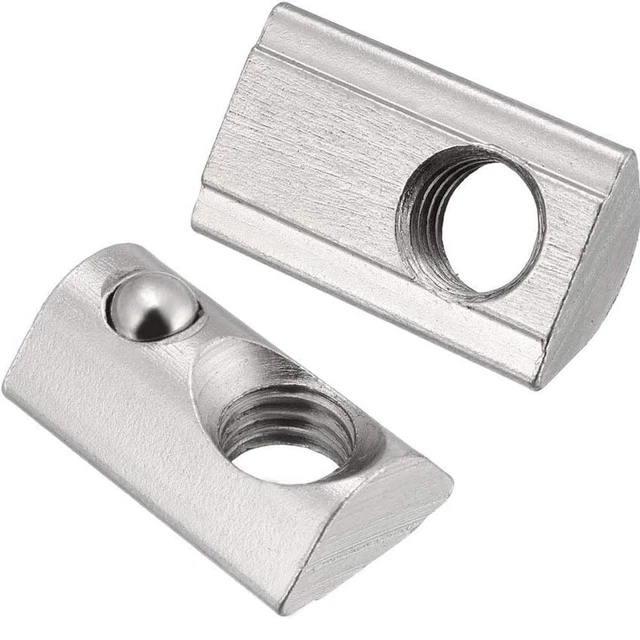 2PCS M8 T Nut Sliver Roll Ball Elastic Nuts Replacement   Machine