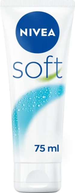 NIVEA Soft Moisturising Cream 75ml Face Body Hand Vitamin E Jojoba Oil Day Cream