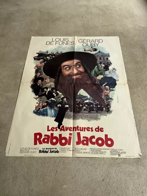 Affiche LES AVENTURES DE RABBI JACOB Gérard Oury LOUIS DE FUNES 60x80cm