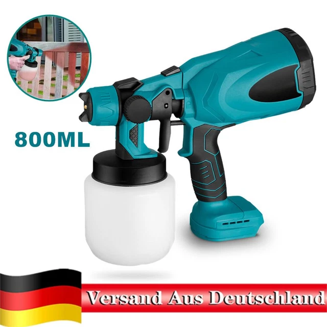Farbsprühsystem Für Makita 18V Akku – Elektrische Farbspritzpistole – 1000 Ml – Blau/schwarz Farbspritzpistole Makita