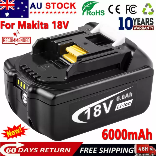 For Makita 18v Battery 6.0Ah Li-Ion Cordless Multi Tool BL1860 LED BL1850 BL1830