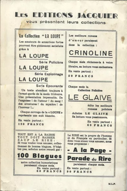 Rare Eo 1954 Collection Tourterelle + Frédéric Dard : Anna Soleil 3