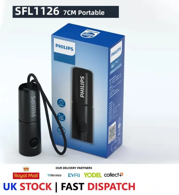 Philips SFL1121 Newest Portable Flashlight LED Rechargeable Mini EDC Keychain UK