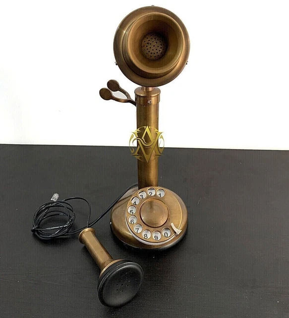 CANDLESTICK DESIGN ROTARY Dial Antique Finish Desk/Table Decorative