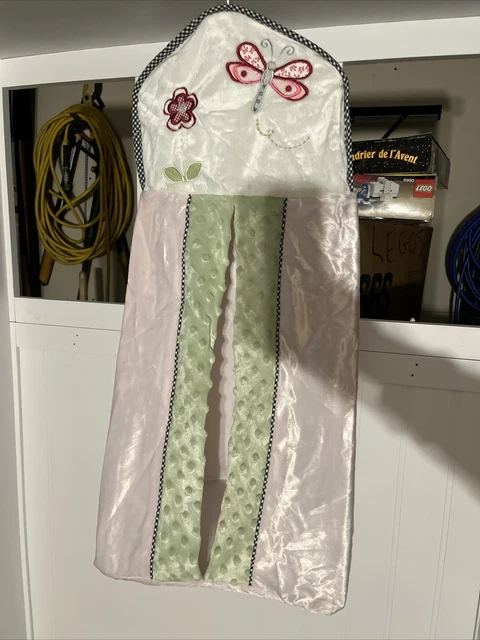 Kidsline Pink Black Gingham Green Dragonfly Ladybug Flower Diaper Stacker Holder