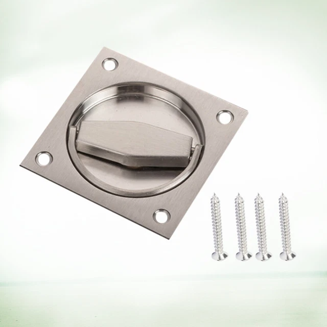 FLUSH PULL DOOR Drawer Secret Fixing Handle Opening Closing Square £9.