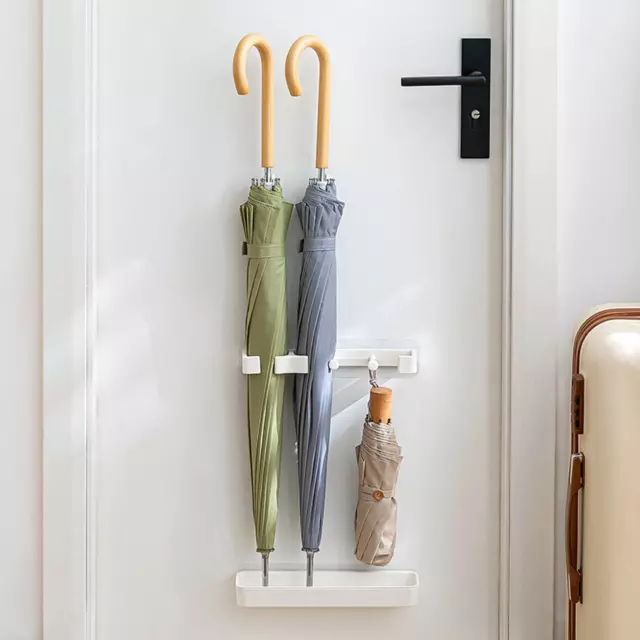 Wall Mounted Umbrella Rack Stand with Drip Tray for Hallway