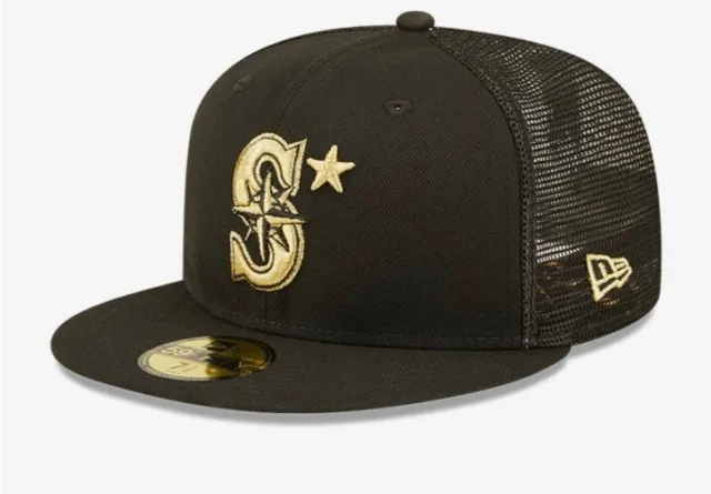 New Era Seattle Mariners MLB All-Star-Spiel schwarz 59FIFTY Passformkappe Größe 7 1/4