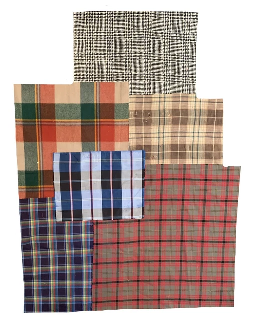 Wonderful collection of 6 20th Century wool silk cotton Assorted plaids 1502 Wonderful collection of 6 20th Century wool silk cotton Assorted plaids 1502