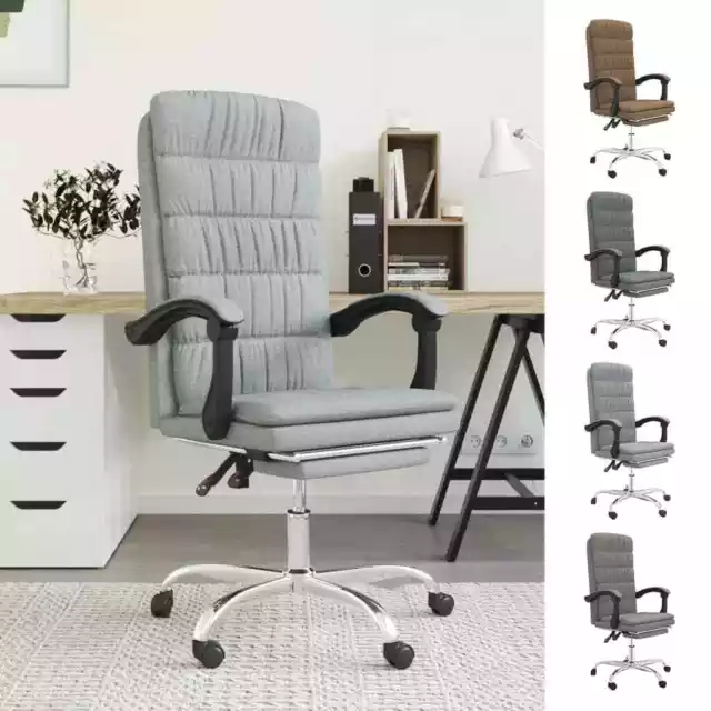 Silla de oficina reclinable de tela gris claro vidaXL vidaXL