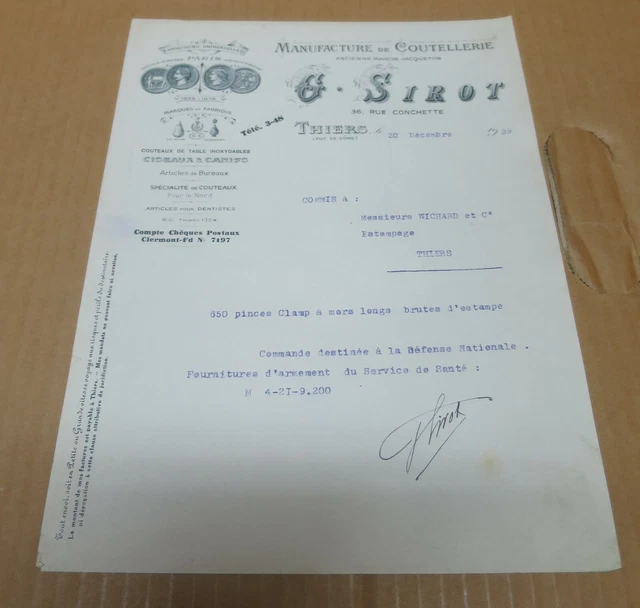 FACTURE PARIS 1896 HALIMBOURG Habillement hommes MONTROUGE entête billhead 3 EUR 15,00 - FR