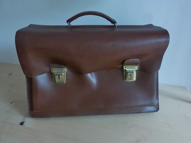 Cuir Vintage Sacoche Cartable Avec Laiton Matériel Pour