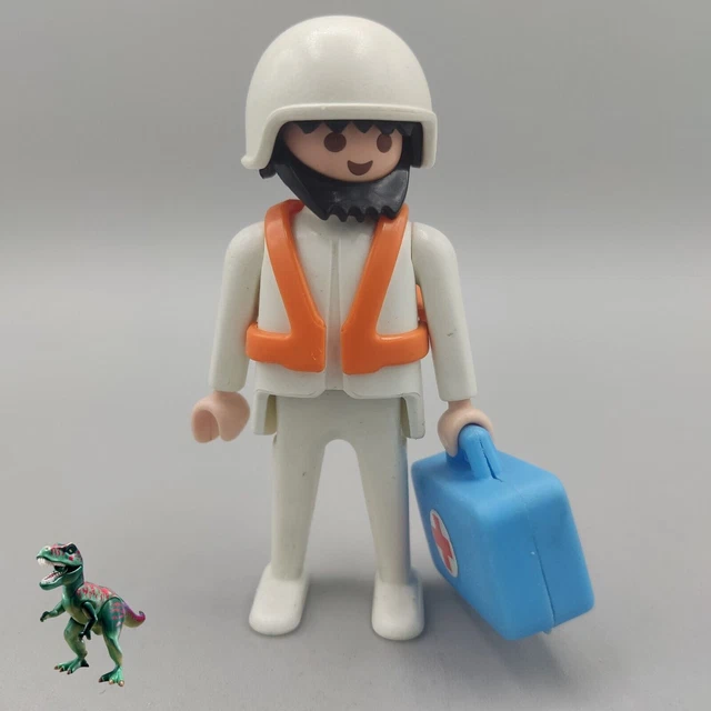 Figurine Playmobil Pilote D'Hélicoptère De Sauvetage Ref 3789 - Ancienne, Occasion