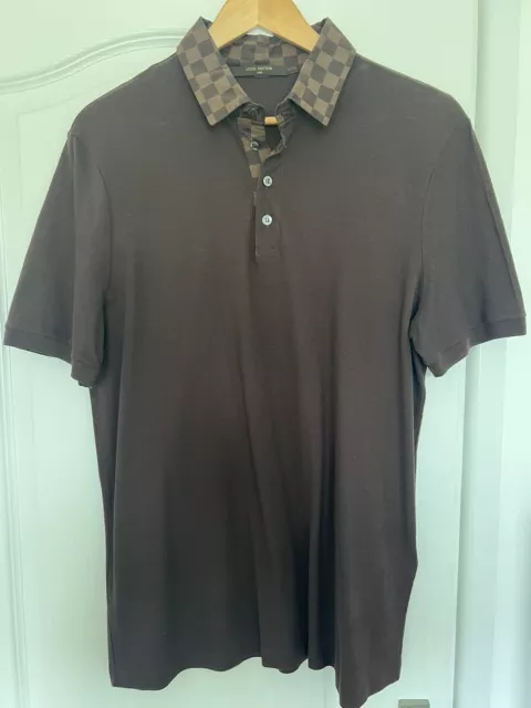 Louis Vuitton Men's Ultra Rare Damier Ebene Collar Polo Shirt