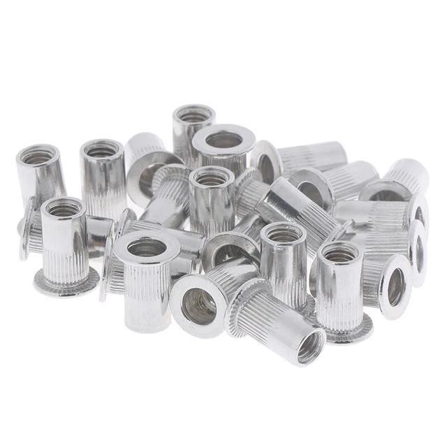 100 x Steel Aluminum Threaded Rivet Nut Inserts Rivnut Nutsert M4/M5/M6/M8 Set