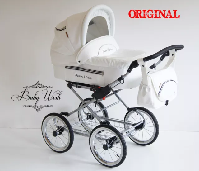 FANARI  CLASSIC Pram Retro Baby Fashion 2in1 CARRYCOT + PUSHCHAIR, FREE EXTRAS!