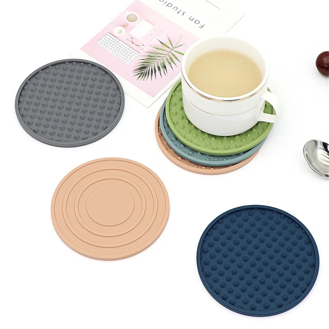 6 alfombras para bebidas con soporte, resistentes al calor, resistentes al lavavajillas,