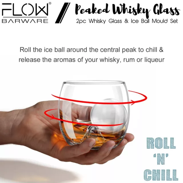 Whiskyglas & Eiskugelform, einzigartiges Whisky Geschenkset Glas Rum, Baileys, Gin 2