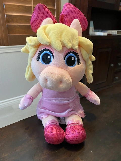Disney Store Miss Piggy Muppet Babies Plush Pig Pink 12" Toy Stuffed Animal
