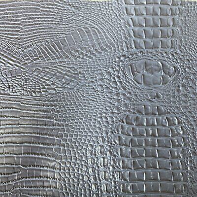 Blue Amazon 3D Embossed Gator Faux Leather Vinyl Fabric - BTY - 56"