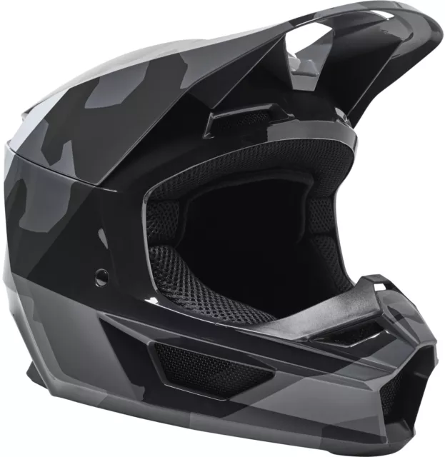 Fox Racing V1 BNKR Youth MX Offroad Helmet Black Camo SM