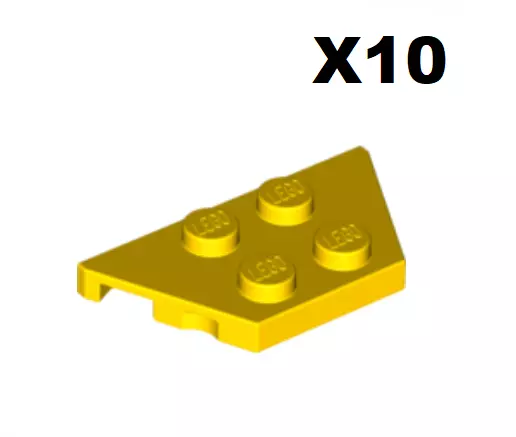 Lego ® Lot 10 Ailes Ailerons Jaune 2x4 Wings Plate Wedge Yellow 51739 NEW
