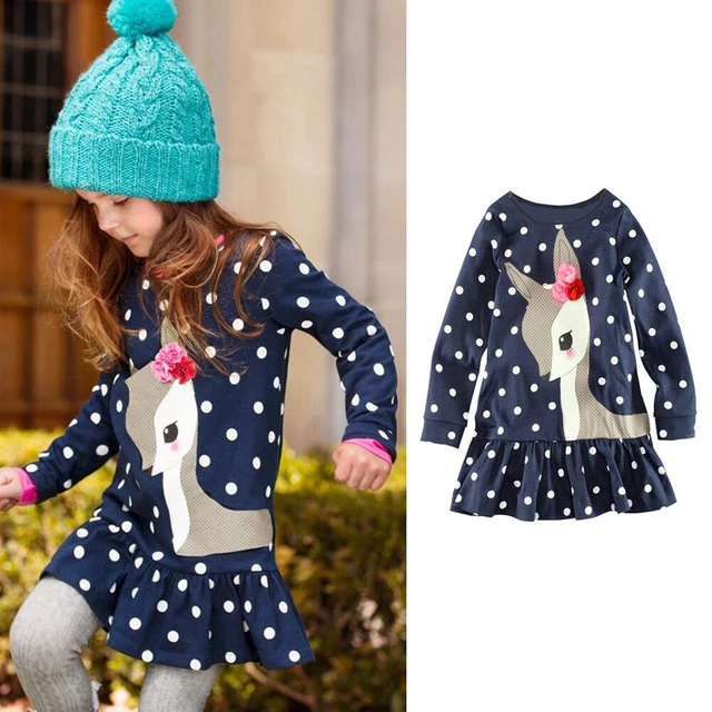 Abito per bambine bambini vestiti a maniche lunghe festa cervi abito 2T-5T