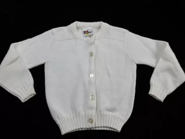 Vintage Hot Fudge Sweater Girl White Button Front Long Sleeve