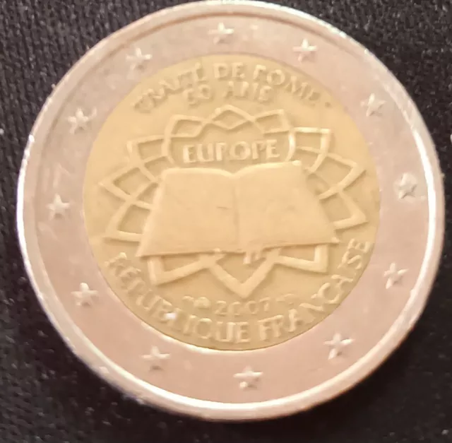 Pièce Commemorative 2 Euros France 2007 "Traité De Rome"