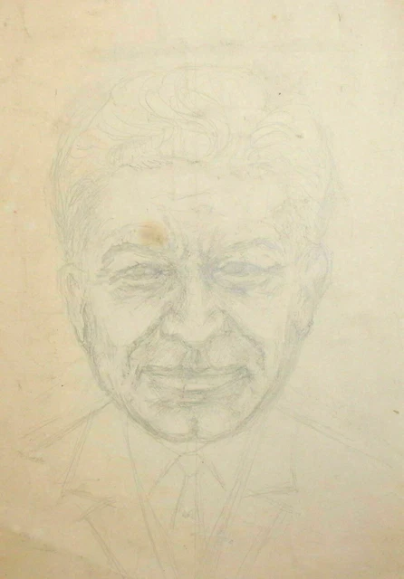 Portrait d'homme de peinture au crayon vintage