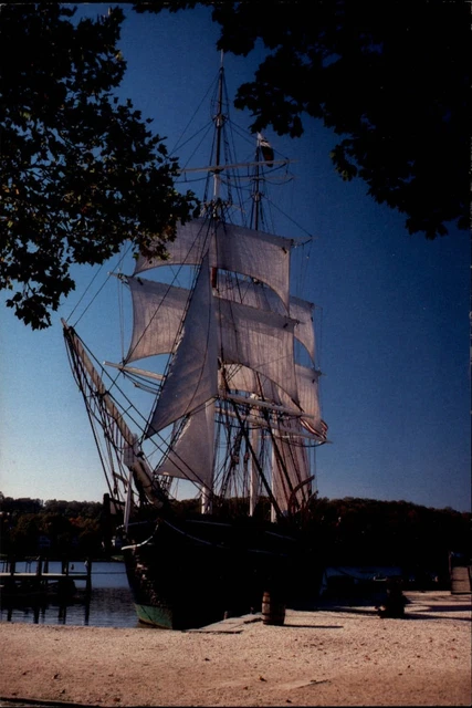 Connecticut Mystic Seaport Charles W Morgan whale ship ~ postcard sku289