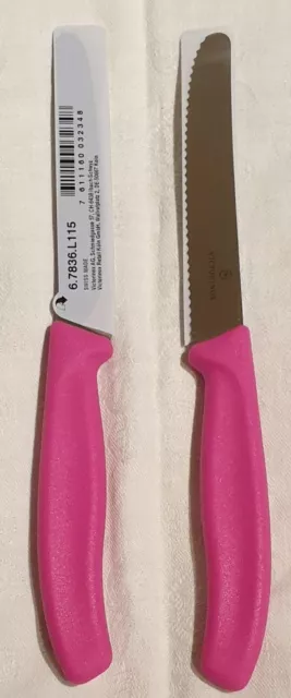 2er Set Victorinox Tomatenmesser Messer Tafelmesser superscharf rosa Neu + OVP