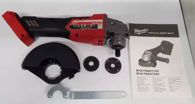 Milwaukee M18 FSAG115X-0 115mm Angle Grinder with Slide Switch - Body Only